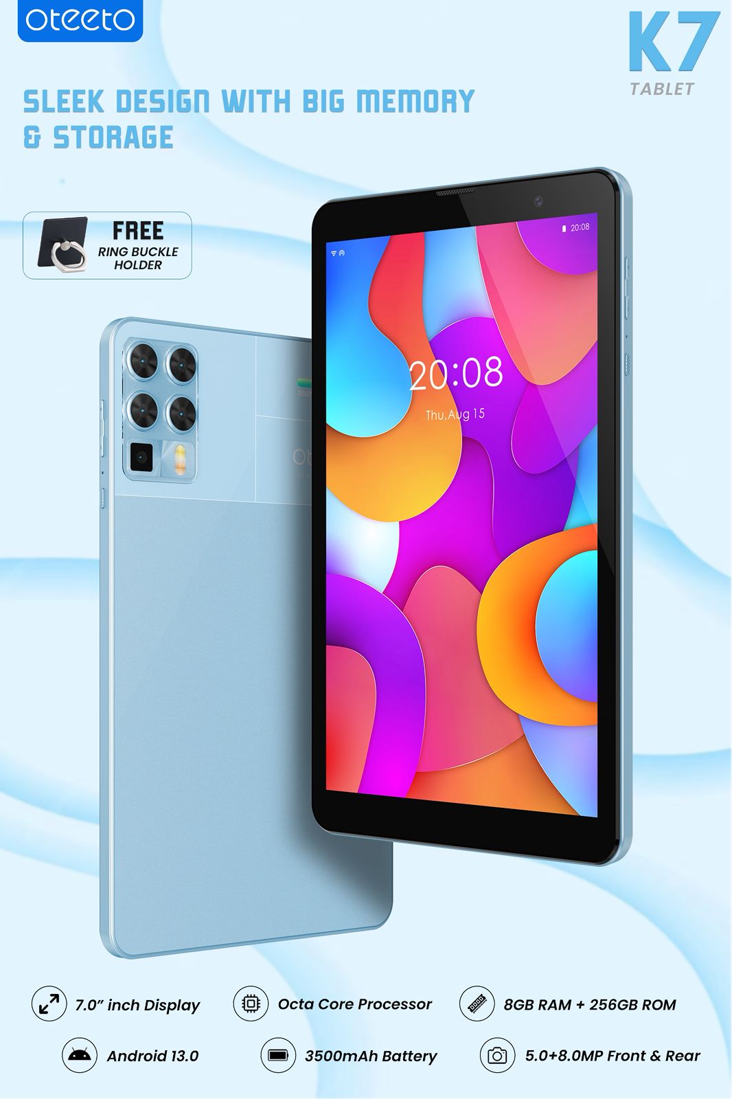 Oteeto K7 7.0 Inch Display