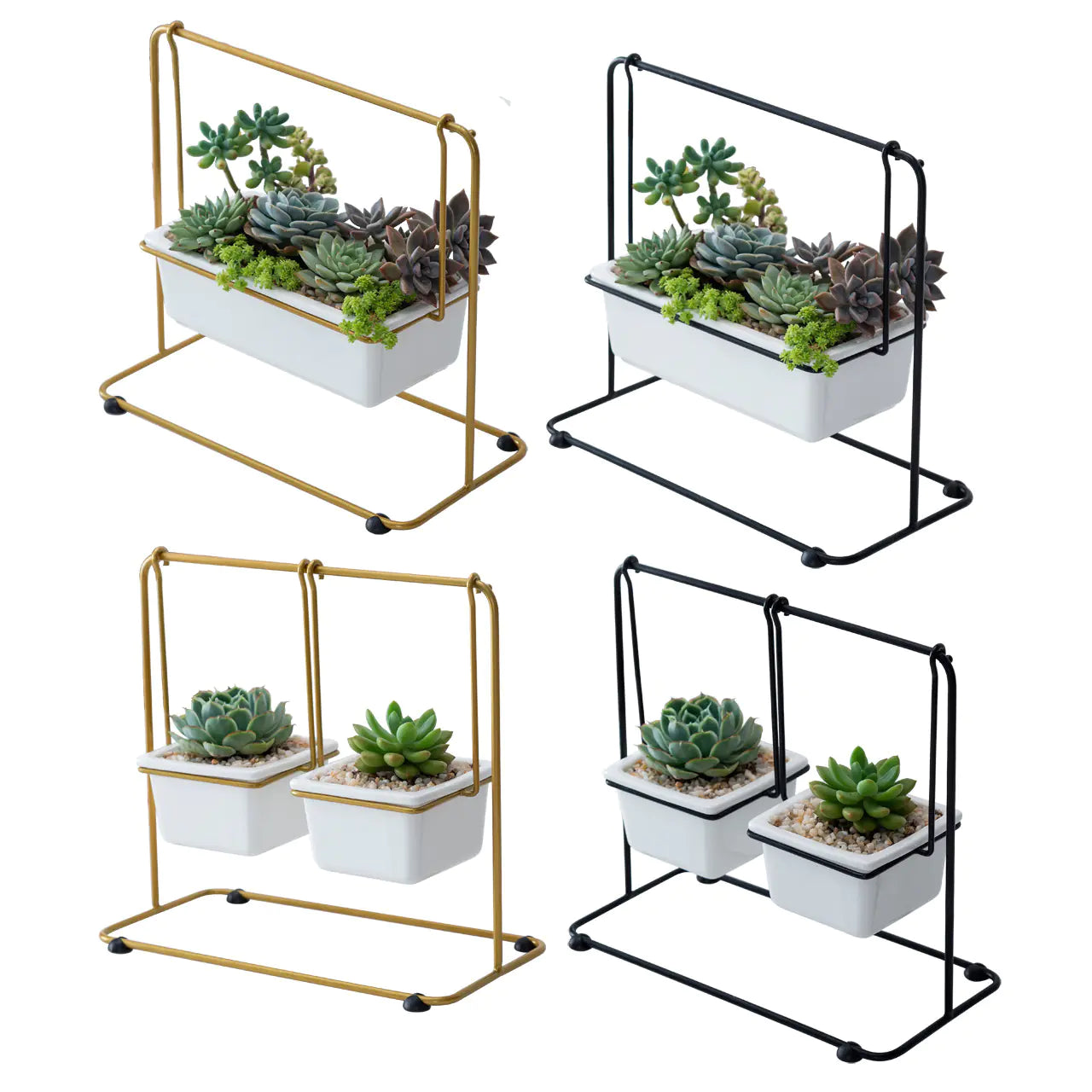 Sleek Nordic Iron Planter Swing Set